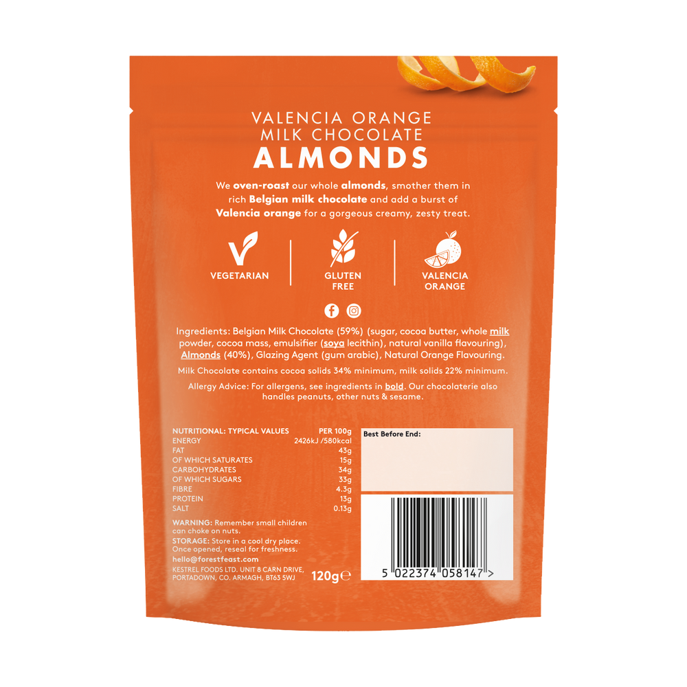 Valencia Orange Milk Chocolate Almonds