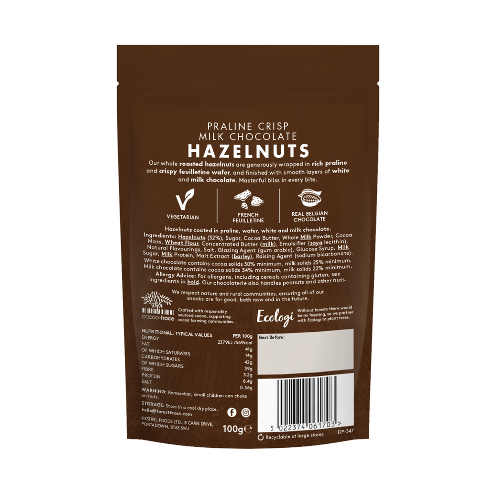 Praline Crisp Milk Chocolate Hazelnuts