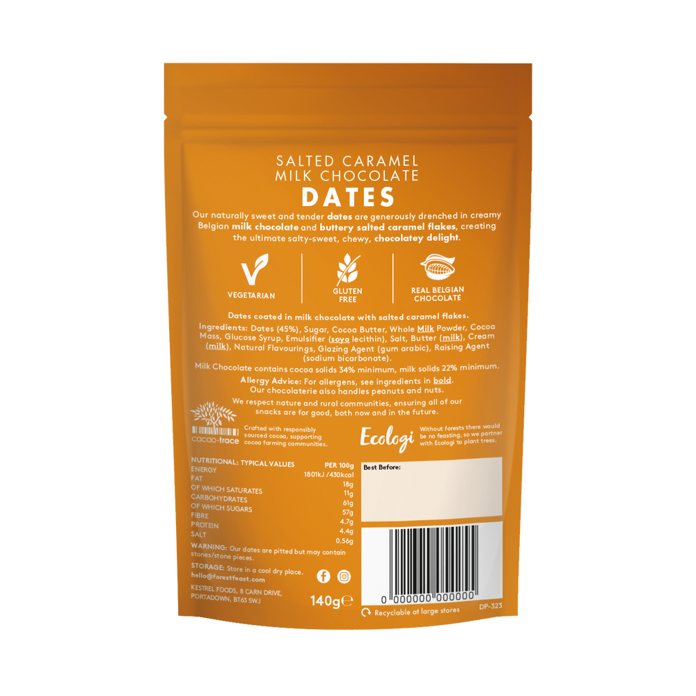 Forest Feast Salted Caramel Milk Chocolate Dates