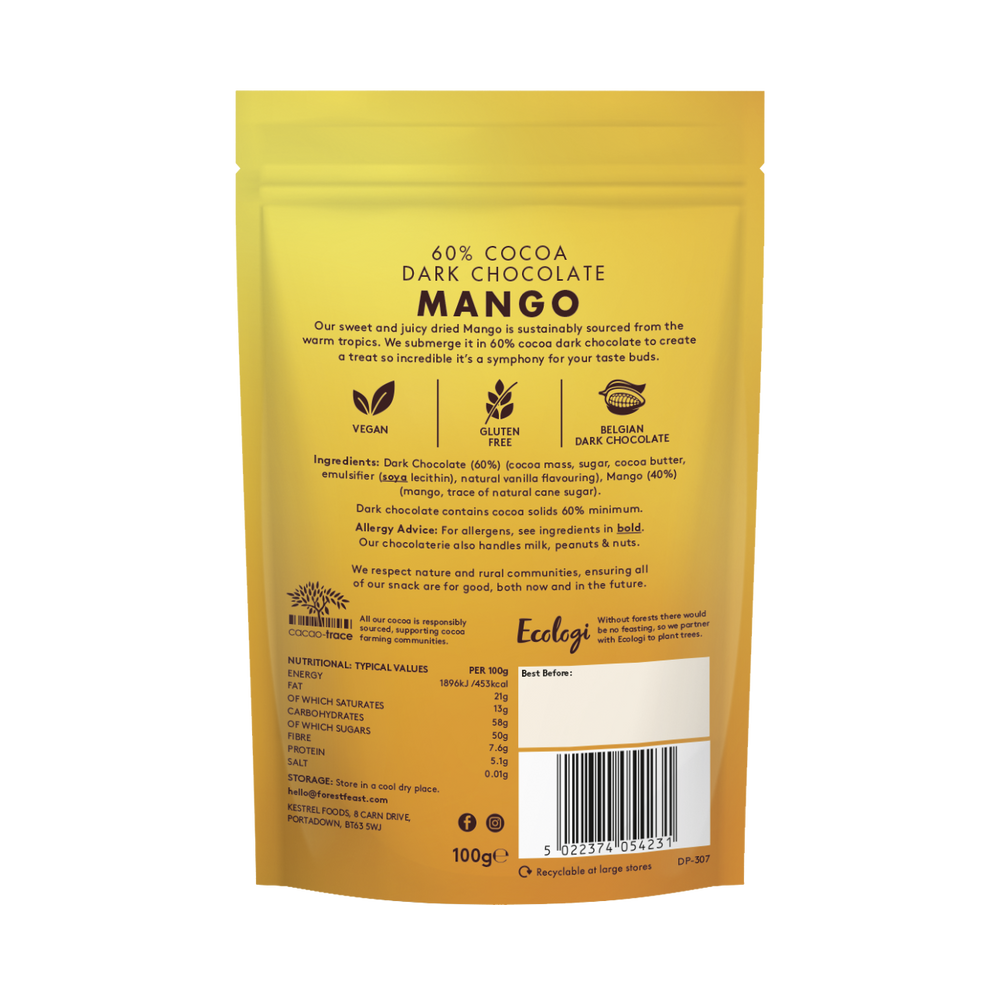 60% Cocoa Dark Chocolate Mango