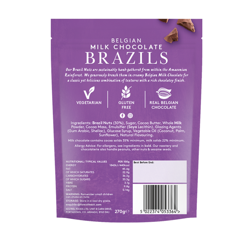 Share Bags- Belgian Milk Chocolate Brazils