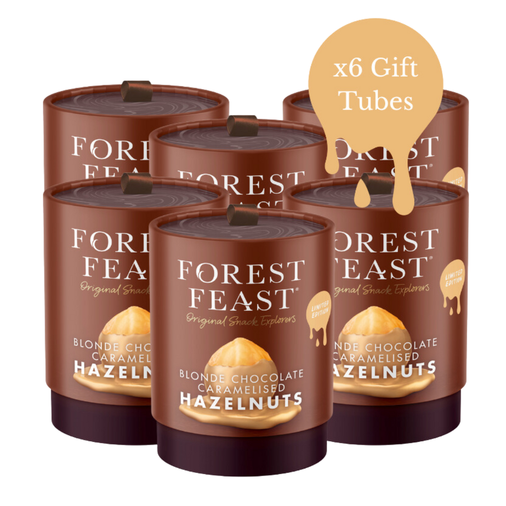 Gift Tubes - Blonde Chocolate Caramelised Hazelnuts