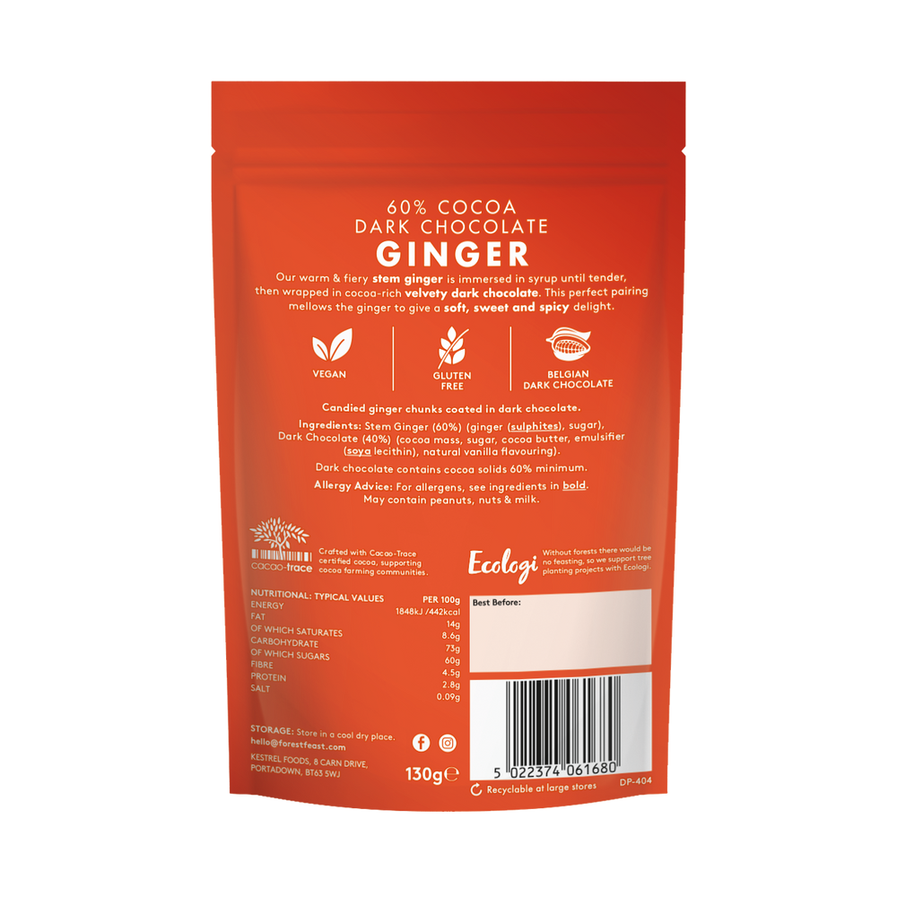 60% Cocoa Dark Chocolate Ginger